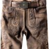 Trachtenlederhose Logan (kiesel gespeckt