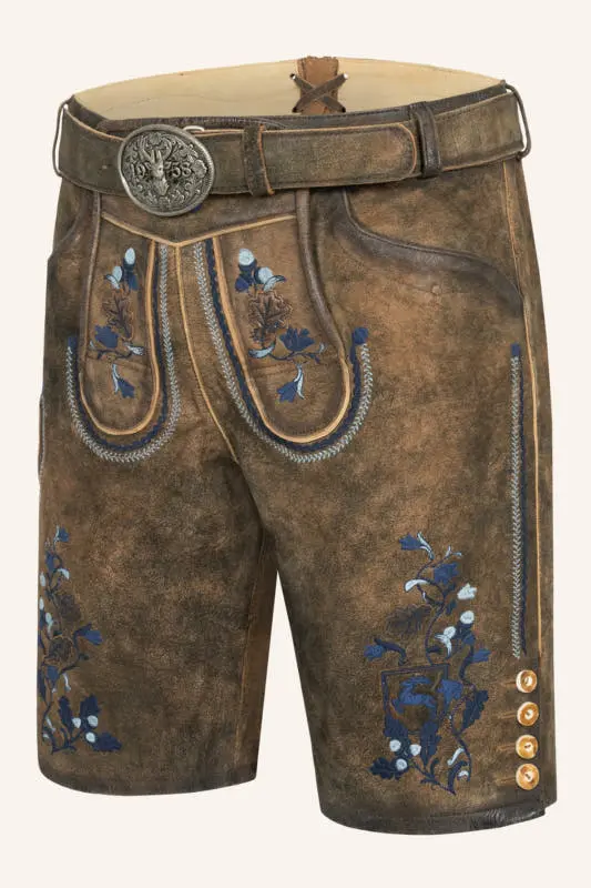 Lederhose Azzuro mit Gürtel – Bild 3