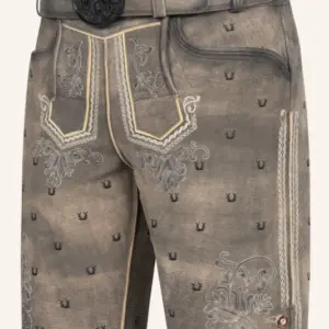 Lederhose Harvey mit Gürtel – Bild 3