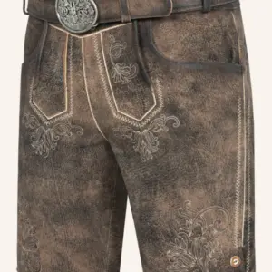 Lederhose Arijus mit Gürtel – Bild 3