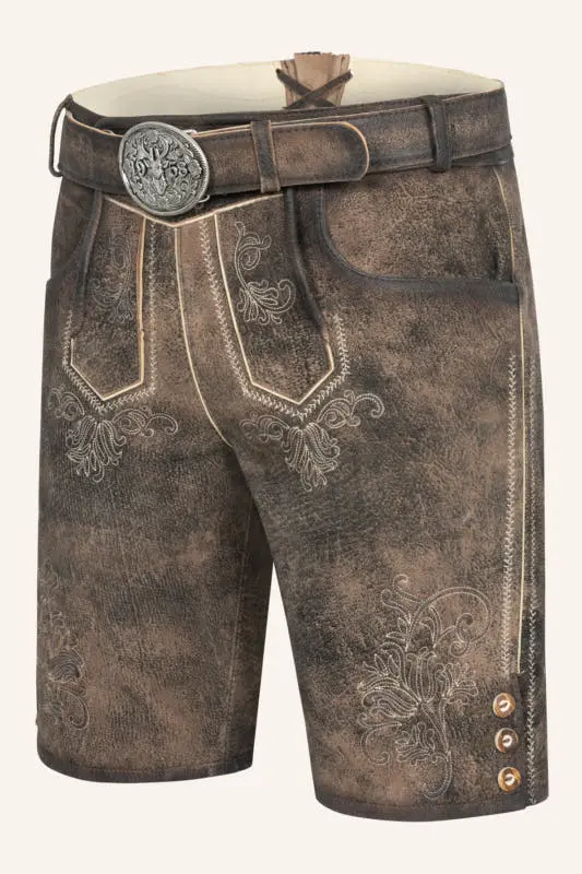 Lederhose Arijus mit Gürtel – Bild 3