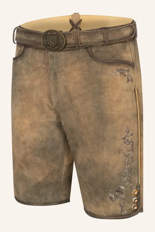 Lederhose Paulo mit Gürtel – Bild 3