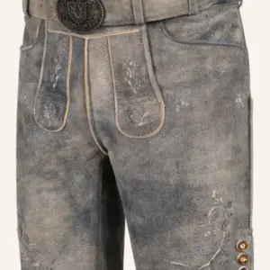 Lederhose Berno mit Gürtel – Bild 3