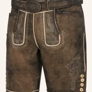 Lederhose Waris mit Gürtel – Bild 3