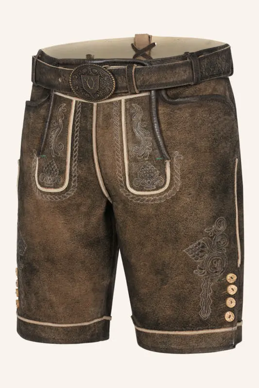 Lederhose Waris mit Gürtel – Bild 3