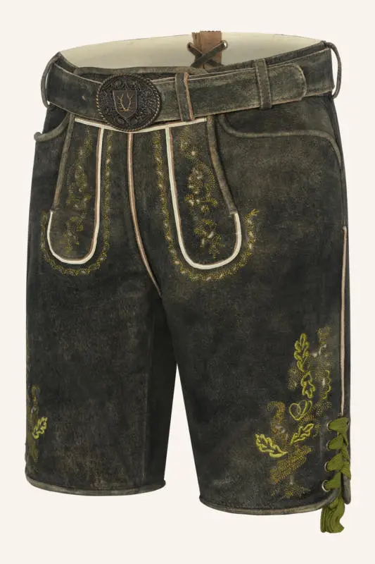 Lederhose Nilio mit Gürtel – Bild 3