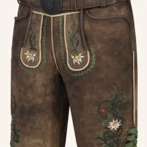 Lederhose Alexander mit Gürtel – Bild 3