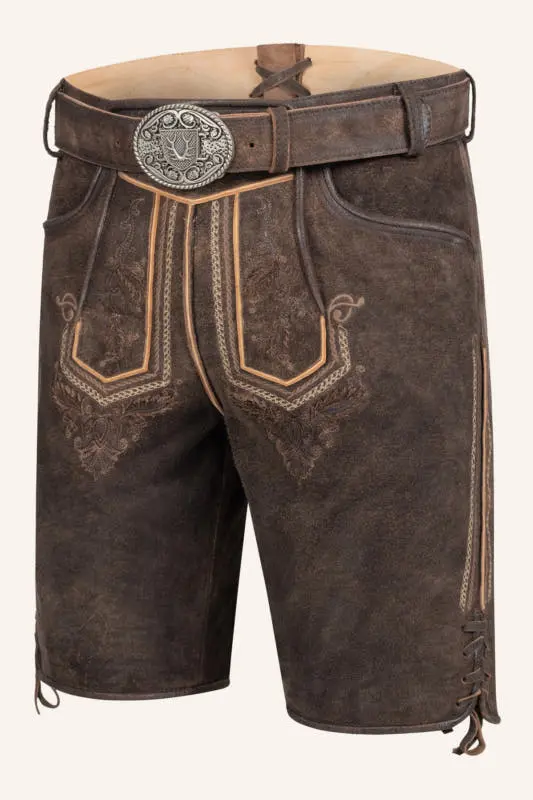 Lederhose Rufus mit Gürtel – Bild 3