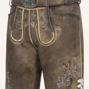 Lederhose Ulli mit Gürtel – Bild 3