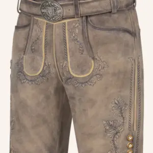 Lederhose Brandon mit Gürtel – Bild 3