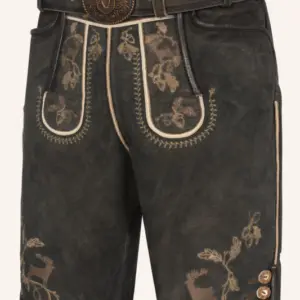 Lederhose Nero mit Gürtel – Bild 3