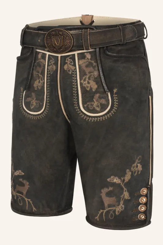 Lederhose Nero mit Gürtel – Bild 3