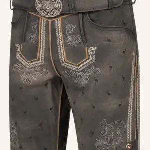 Lederhose Udo mit Gürtel – Bild 3