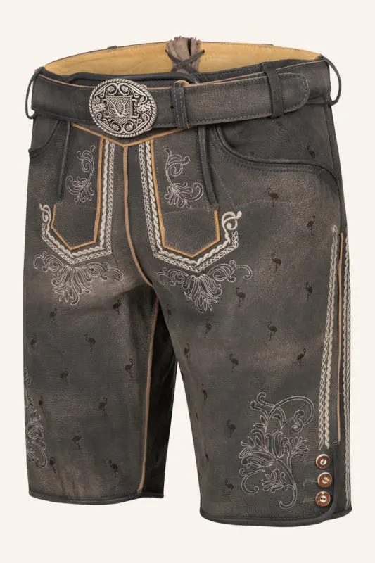 Lederhose Udo mit Gürtel – Bild 3