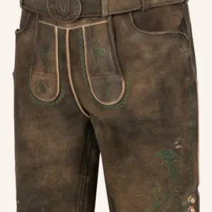 Lederhose Tarius mit Gürtel – Bild 3