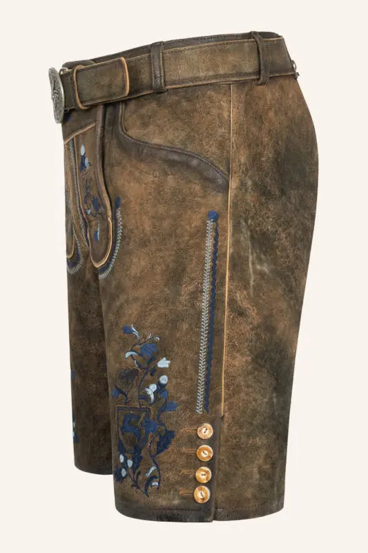 Lederhose Azzuro mit Gürtel – Bild 4