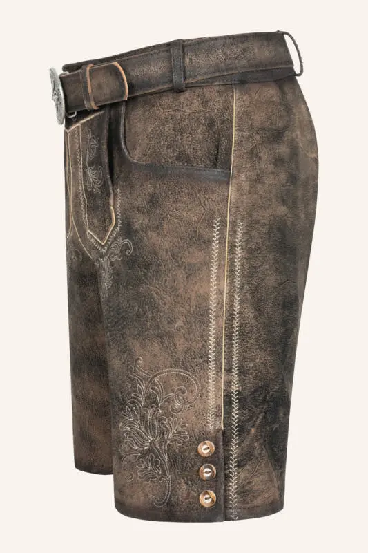 Lederhose Arijus mit Gürtel – Bild 4