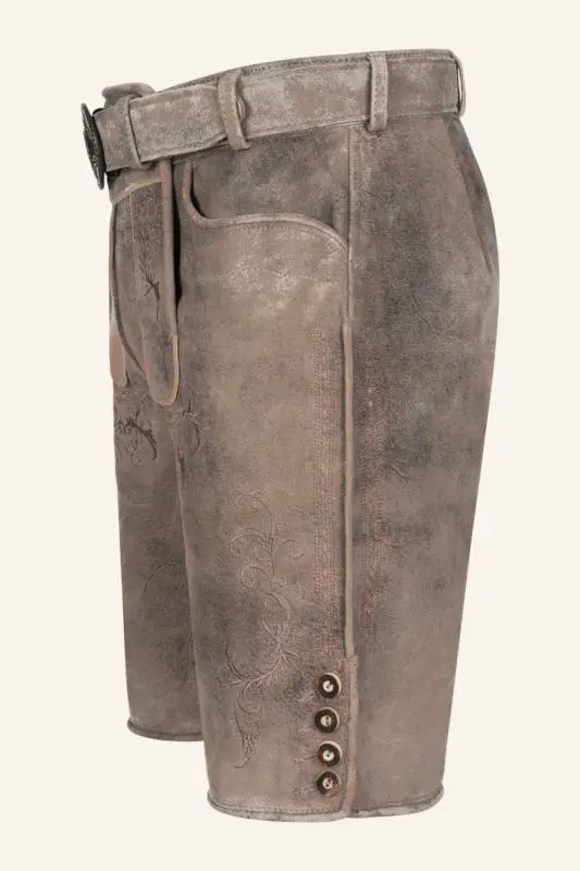 Lederhose Delio mit Gürtel – Bild 4