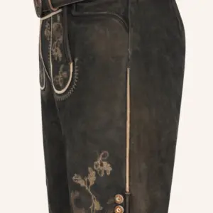 Lederhose Nero mit Gürtel – Bild 4