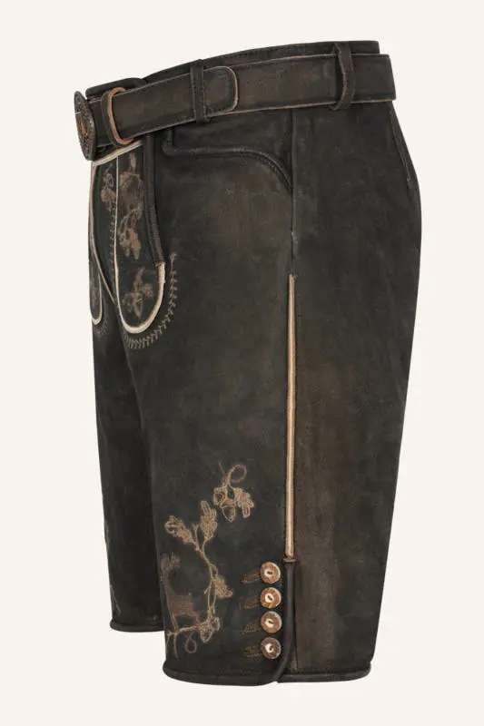 Lederhose Nero mit Gürtel – Bild 4