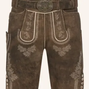 Lederhose Quan mit Gürtel