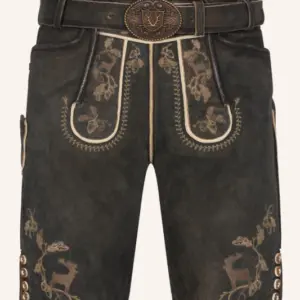 Lederhose Nero mit Gürtel