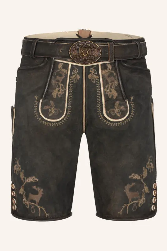 Lederhose Nero mit Gürtel