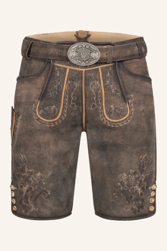 Lederhose Theodor mit Gürtel