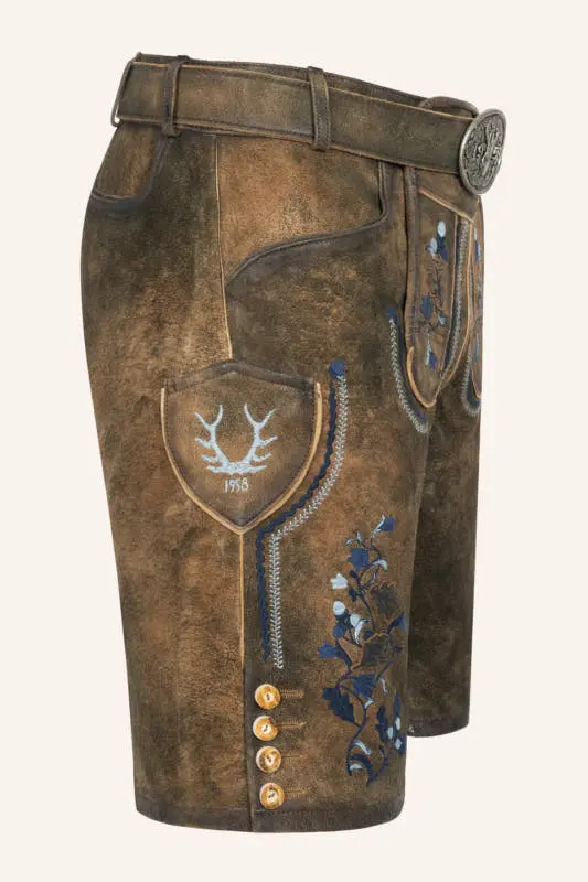 Lederhose Azzuro mit Gürtel – Bild 2