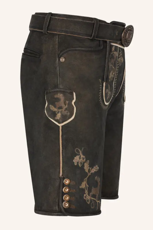 Lederhose Nero mit Gürtel – Bild 2