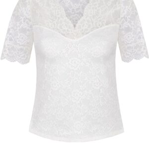 Spitzenshirt LIANA ~ 32 ~ creme