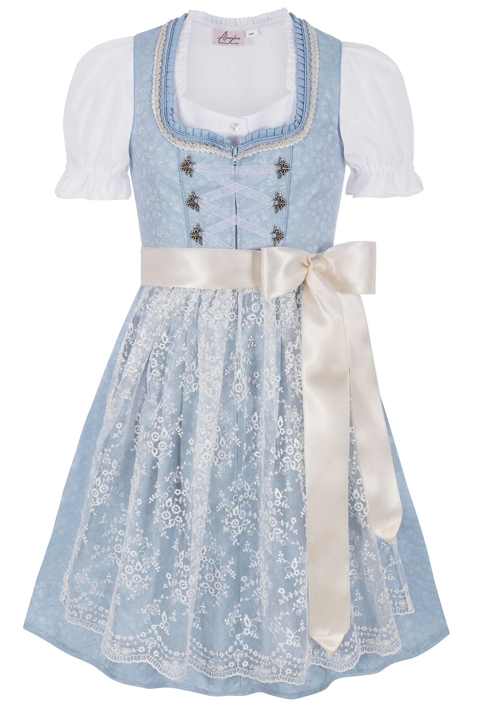 Kinderdirndl PAULA ~ 128 ~ hellblau