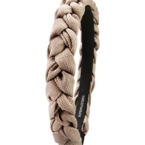 Leinen Haarreif in Flechtoptik ~ taupe