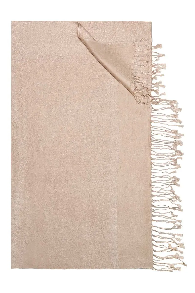 Trachtentuch 70 x 200 cm beige mit Fransen 002958