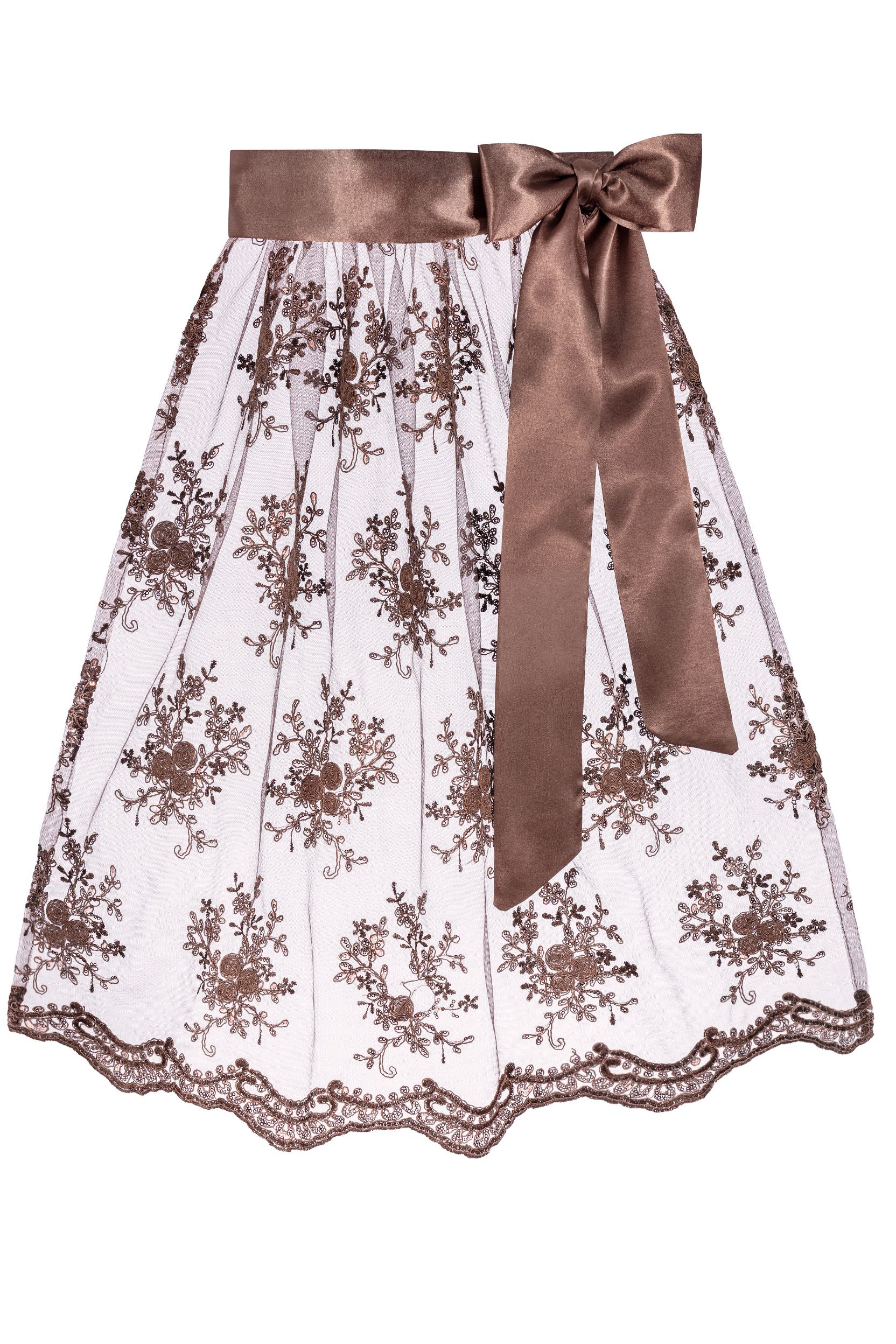 Dirndlschürze ELISA (65 cm) ~ braun ~ L