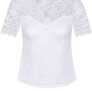 Spitzenshirt LIANA ~ weiß ~ 32