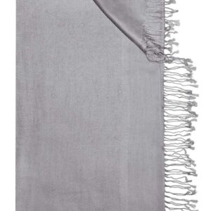 Trachtentuch 70 x 200 cm hellgrau mit Fransen 002958