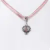 Collier mit Strass-Anhänger ~ altrosa
