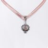 Collier mit Strass-Anhänger ~ altrosa