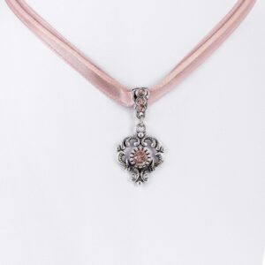 Collier mit Strass-Anhänger ~ altrosa