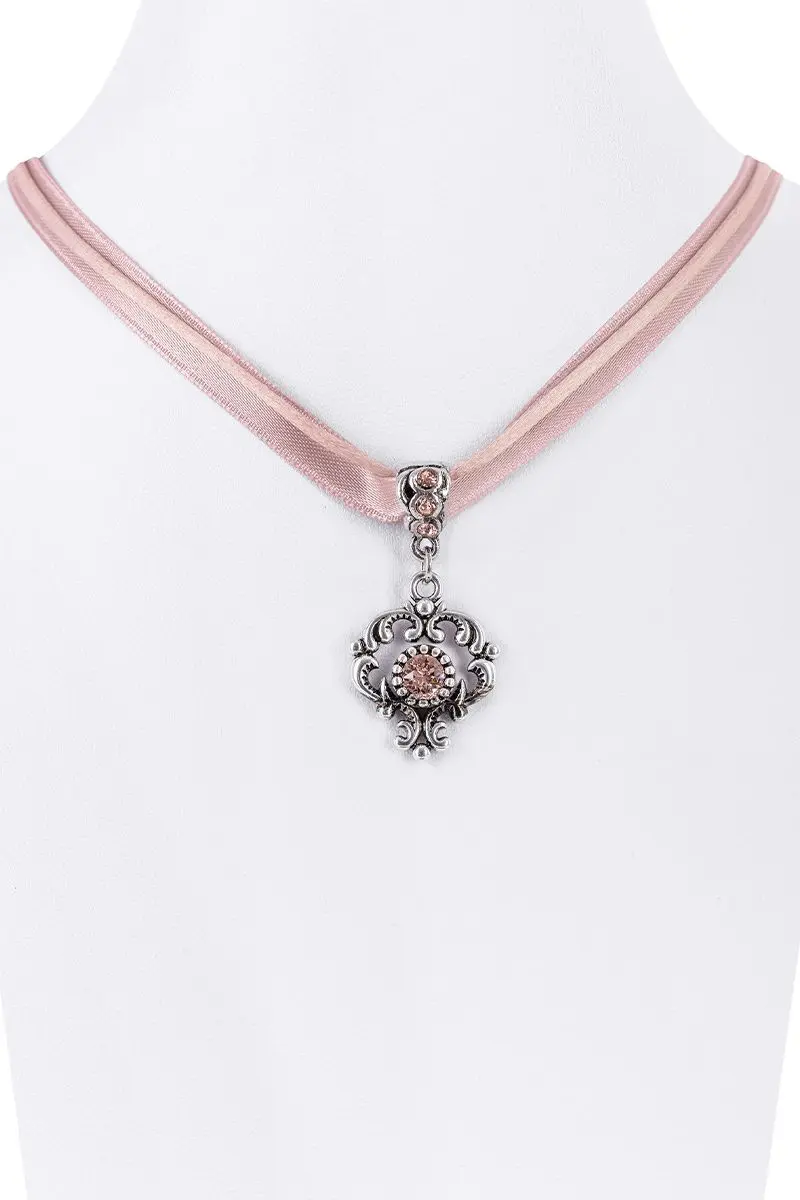 Collier mit Strass-Anhänger ~ altrosa