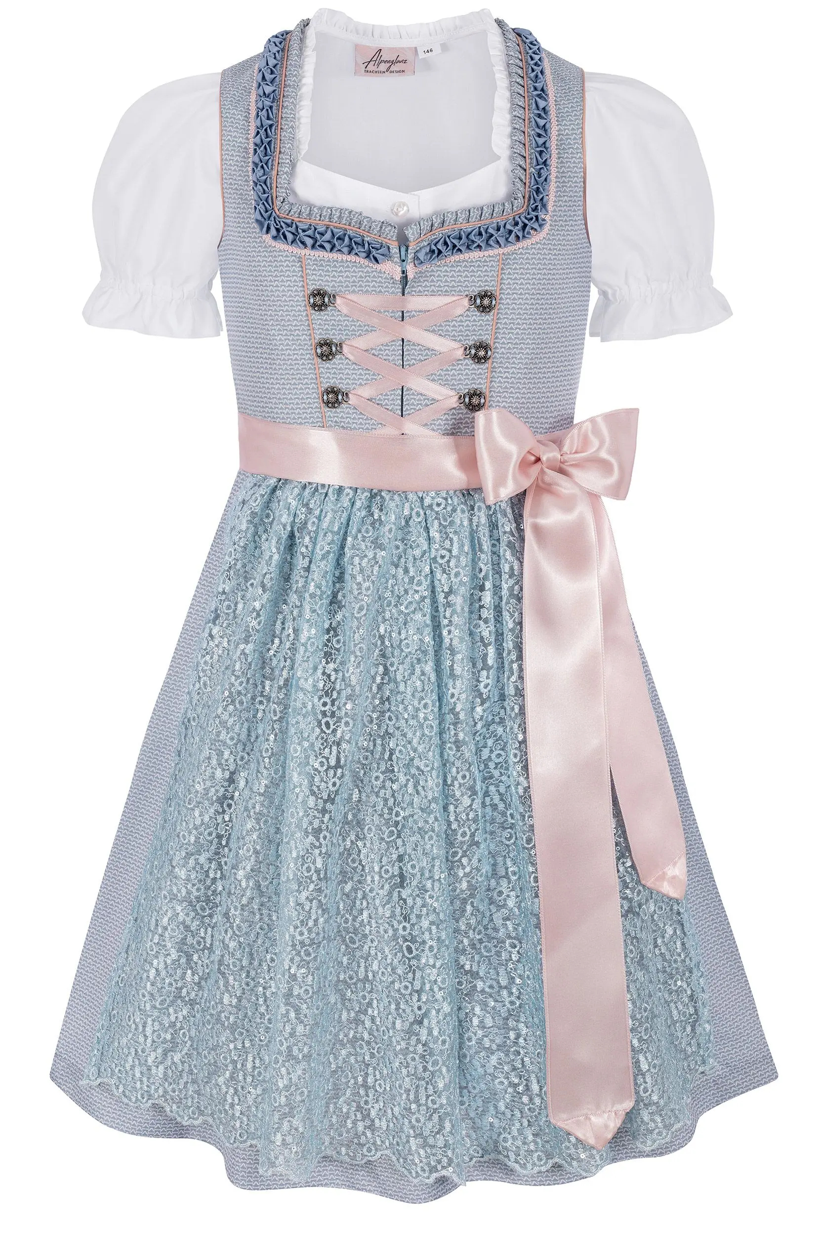 Kinderdirndl Lissy ~ 104 ~ hellblau