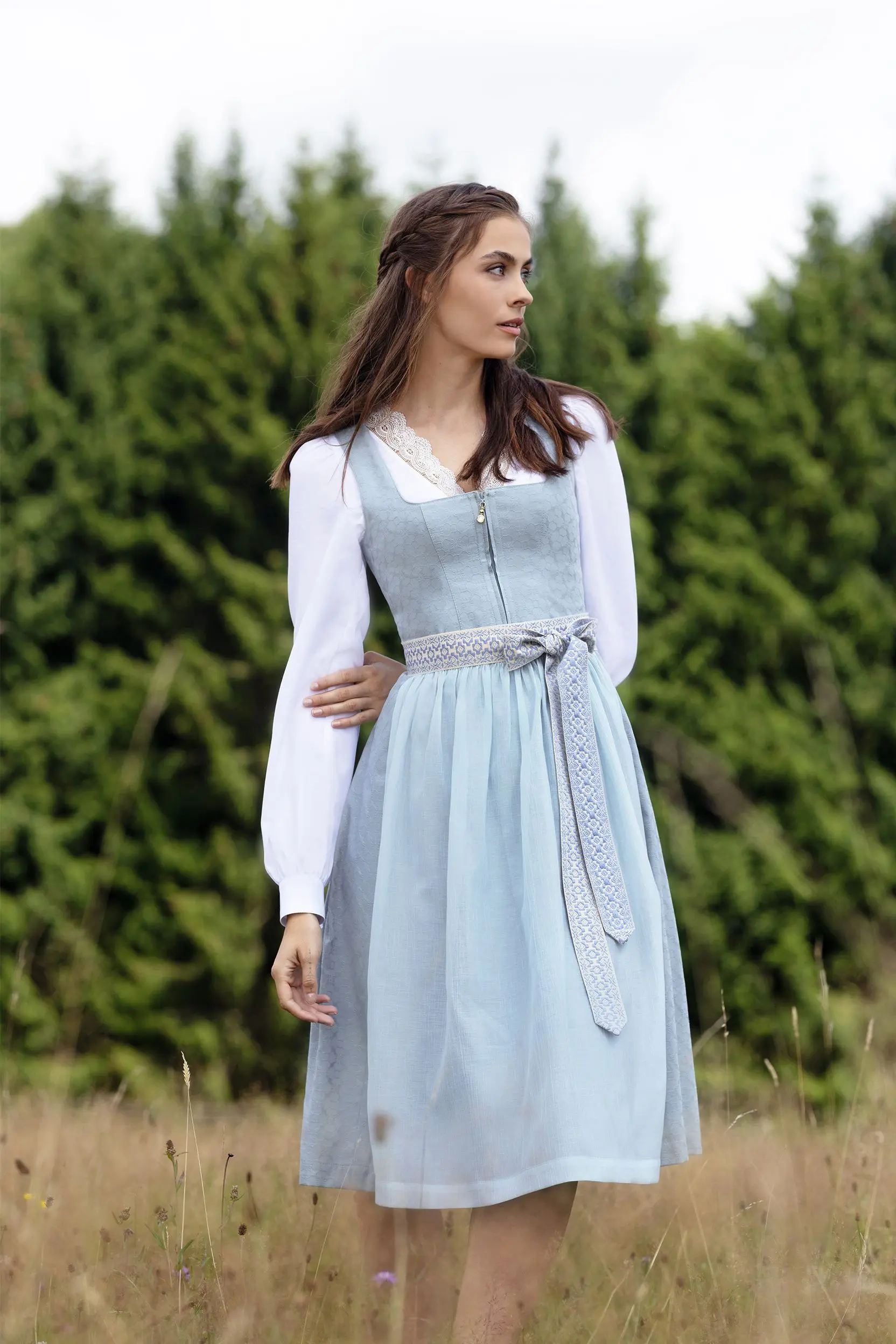 Dirndl LANDL (70 cm) ~ 34 ~ graublau