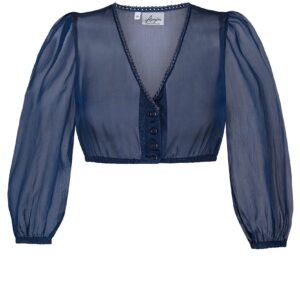 Dirndlbluse aus Chiffon ~ 36 ~ dunkelblau