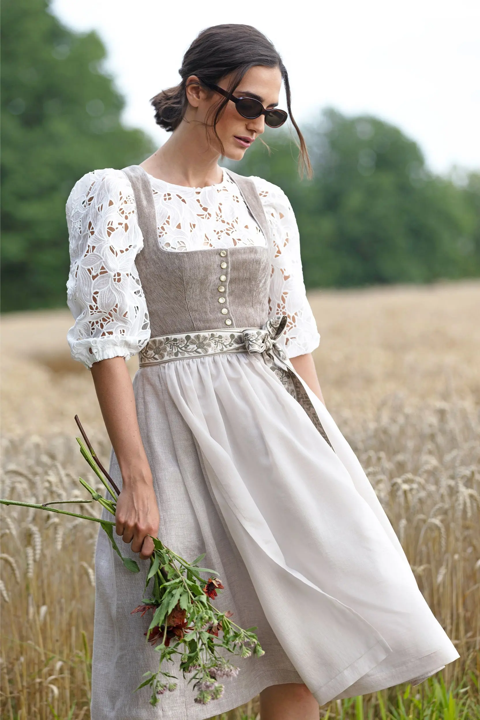 Dirndl LEOPOLDSDORF (70 cm) ~ 38 ~ taupe
