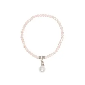 Kristallarmband mit Perlen-Anhänger verschiedenfarbig 008466 ~ rosa