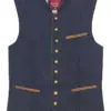 Trachtenweste marineblau Leinen Kent 007715 ~ 44