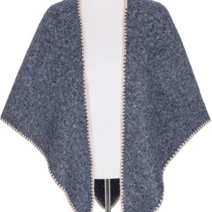 Poncho aus Viskose ~ blau