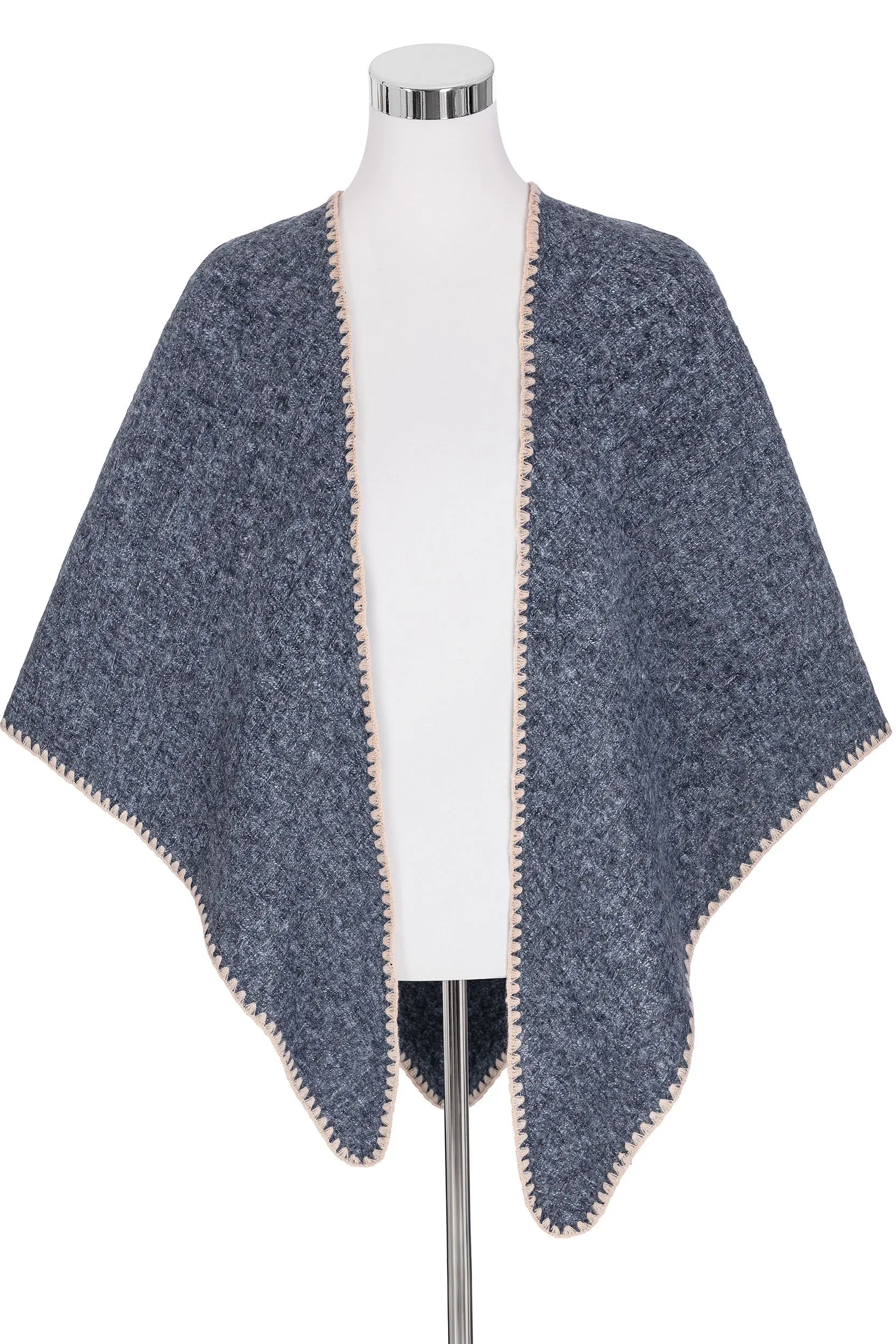 Poncho aus Viskose ~ blau