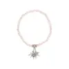 Kristallarmband mit Edelweiß-Anhänger verschiedenfarbig 008465 ~ rosa